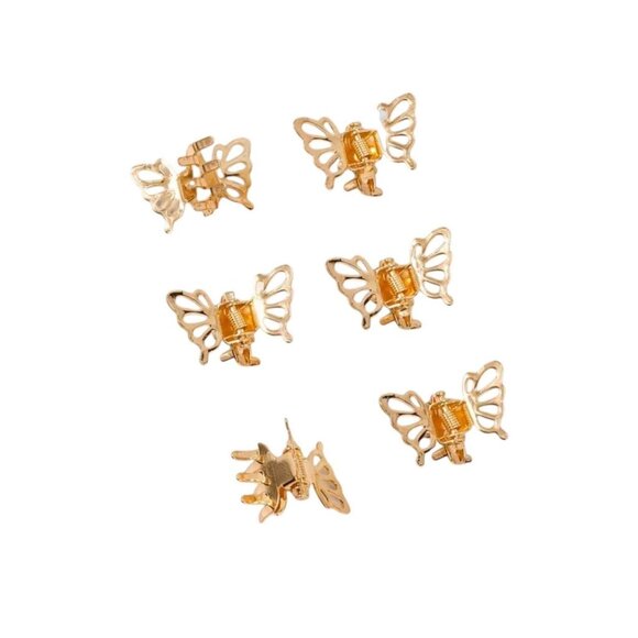 EXTRA MINI BUTTERFLY HAIR CLIPS (GOLD) - Picture 1 of 4